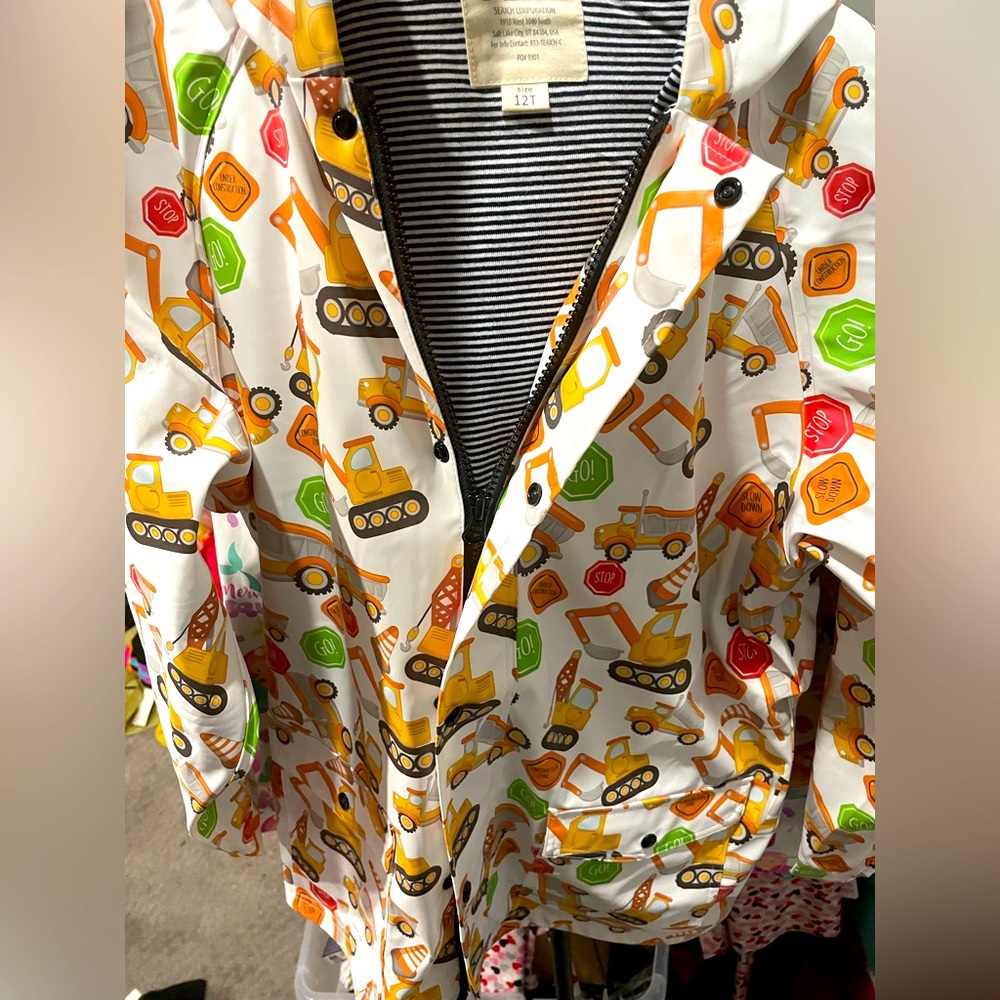 Kids Construction Print Raincoat